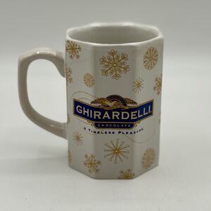 Classic Ghirardelli Coffee Mug / Cup Hot Chocolate Octagon-Shaped 10 oz 4" Tall